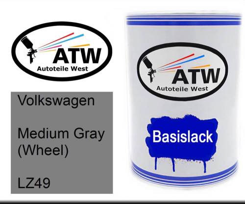 Volkswagen, Medium Gray (Wheel), LZ49: 500ml Lackdose, von ATW Autoteile West.